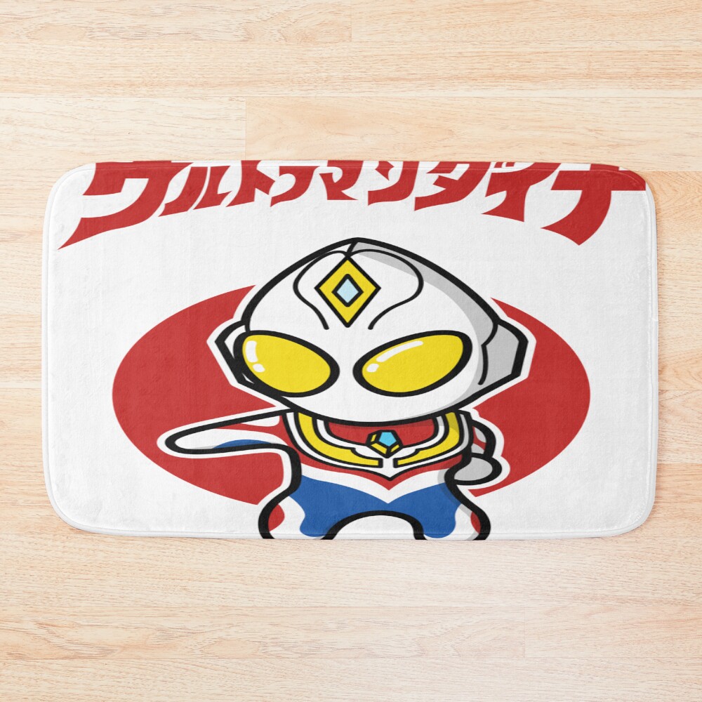 Ultraman Dyna Chibi Style Kawaii Bath Mat